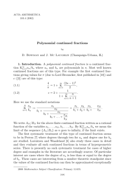 Polynomial continued fractions
