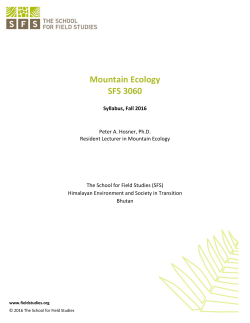 Mountain Ecology - The School for Field Studies