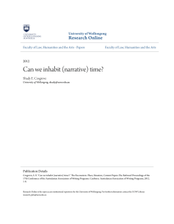 Can we inhabit (narrative) time? - Research Online