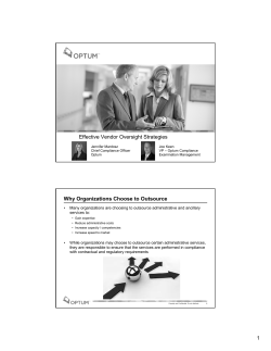 1 Effective Vendor Oversight Strategies Why Organizations Choose