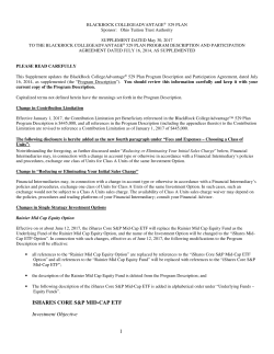 BLACKROCK COLLEGEADVANTAGE&reg; 529 PLAN Sponsor: Ohio