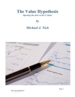 The Value Hypothesis