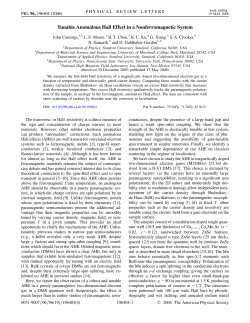 Tunable Anomalous Hall Effect in a Nonferromagnetic System