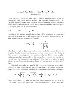 Correct Resolution of the Twin Paradox