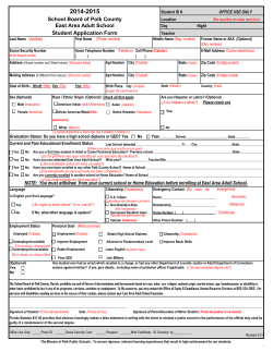 School Board of Polk County East Area Adult School Student