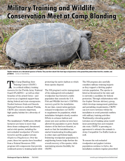 Military Training and Wildlife Conservation Meet at Camp Blanding