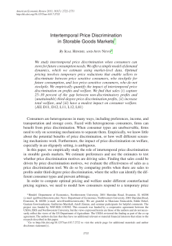 Intertemporal Price Discrimination in Storable Goods Markets