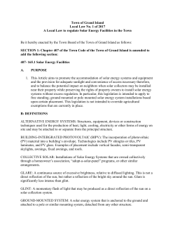 Local Law #1 - 2017 - Solar Law