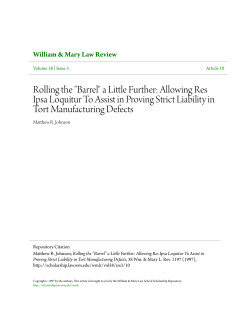 Rolling the "Barrel" a Little Further: Allowing Res Ipsa Loquitur To
