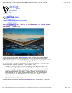 Adam Friedman REDEFINE MAGAZINE review of recent work 1