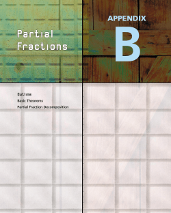 Appendix B: Partial Fractions