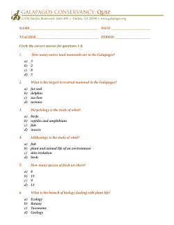 GALAPAGOS CONSERVANCY: Quiz