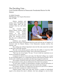 The Deciding Vote&hellip; - Virginia`s Democratic Electoral College