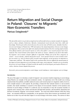 Return Migration and Social Change in Poland