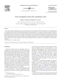Fear recognition across the menstrual cycle