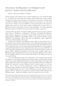 analyzing the reliability of supreme court justices` agenda