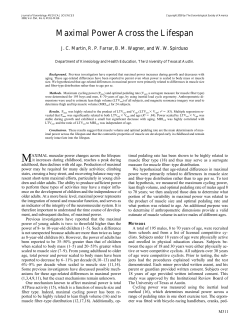 Maximal Power Across the Lifespan