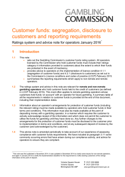 Customer funds segregation and disclosure to customers