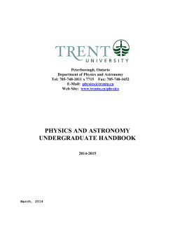 PHYSICS AND ASTRONOMY UNDERGRADUATE HANDBOOK