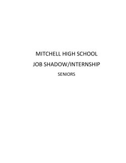 MITCHELL HIGH SCHOOL JOB SHADOW/INTERNSHIP