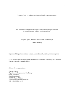 The influence of sentence context and accented speech on lexical