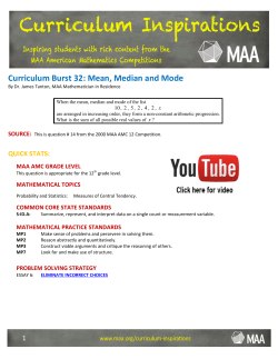 Curriculum Burst 32: Mean, Median and Mode