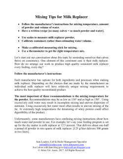 Mixing Tips for Milk Replacer