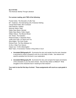 ELA 101/102: The American Identity Through Literature For summer