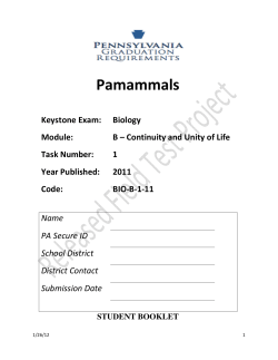 Biology Module B Pamammals
