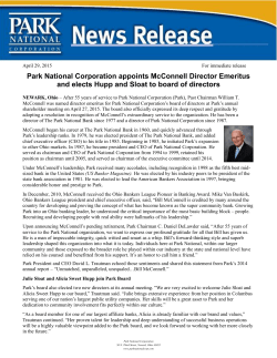 Park National Corporation appoints McConnell Director Emeritus