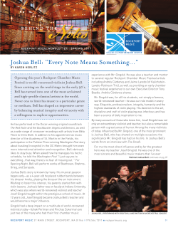 Joshua Bell: &ldquo;Every Note Means Something&hellip;&rdquo;
