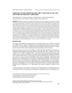 465 COMPLEXITY OF SOIL ORGANIC MATTER