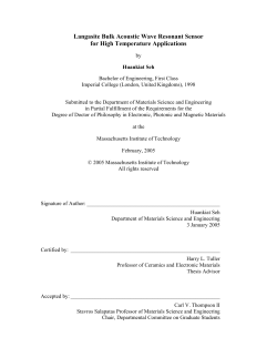 Langasite Bulk Acoustic Wave Resonant Sensor for
