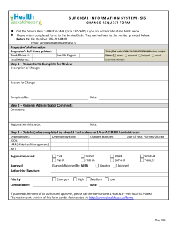 Change Request Form - eHealth Saskatchewan