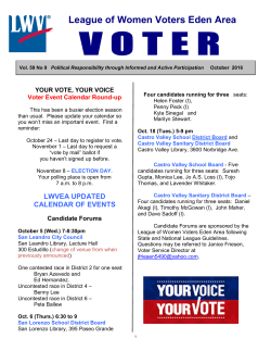 October - League of Women Voters of the Eden Area