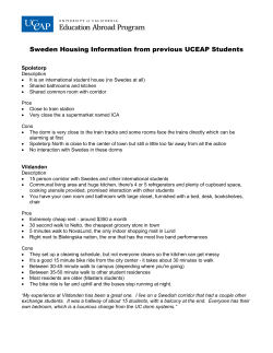 Sweden Housing Information from previous UCEAP Students