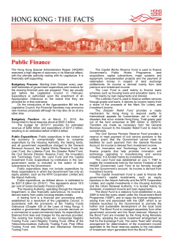 Hong Kong Fact Sheets - Public Finance