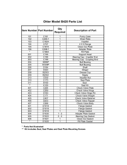 Ohler Model B420 Parts List