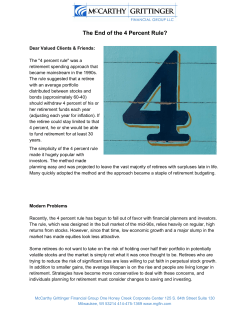 The End of the 4 Percent Rule? - McCarthy Grittinger Financial Group