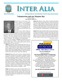 Inter Alia - Manatee County Bar Association