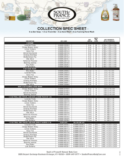 Spec Sheets - South of France Body Care