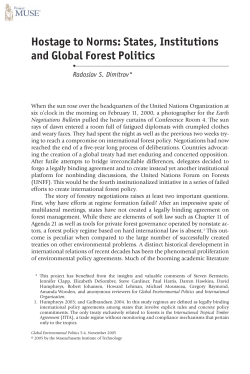 Hostage to Norms: States, Institutions and Global Forest Politics