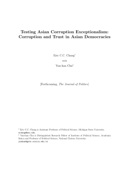 Corruption and Trust in Asian Democracies