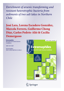 Enrichment of arsenic transforming and resistant heterotrophic