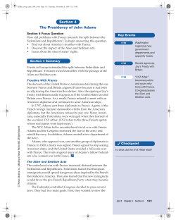 Section 4 The Presidency of John Adams