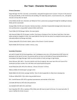 Our Town - Character Descriptions