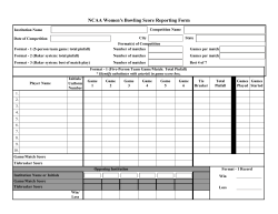 NCAA Women`s Bowling Score Reporting Form