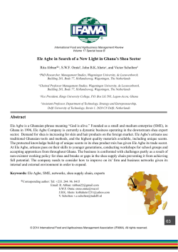 Ele Agbe in Search for a New Light in Ghana`s Shea Sector