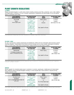 PLANT GROWTH REGULATORS