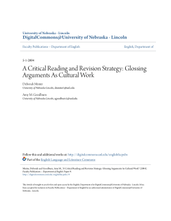 A Critical Reading and Revision Strategy: Glossing Arguments As